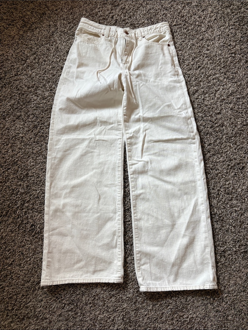 Madewell White Wide-Leg Cotton Chinos